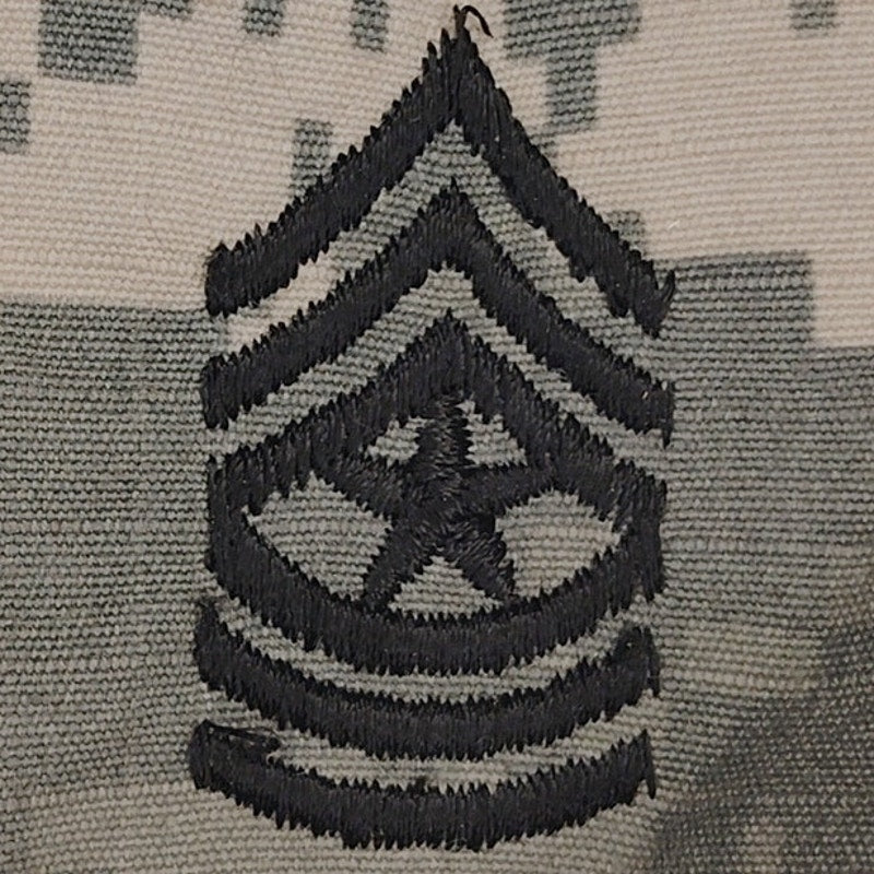 Vintage US Army Sergeant Major SGM E‑9 Patches ACU Digital Sew‑On 4‑3/8" × 3"