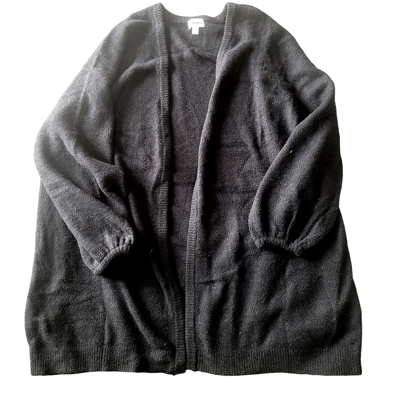 Women's Mirabelle Long Bell-Sleeve Open-Front Cozy Cardigan, Black, Plus Size 3X
