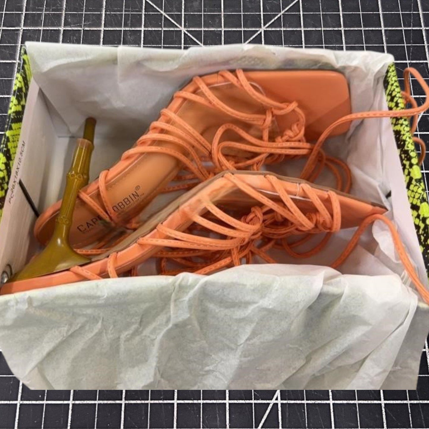 Cape Robbin Soan Women’s High Heels, Coral, Size 9, Strappy Lace-Up, Square Toe