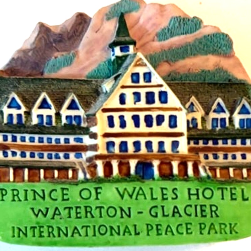 Prince of Wales Hotel Waterton Glacier 3D Resin Fridge Magnet Canada 2.5x2.125