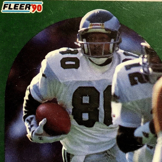 Cris Carter, Philadelphia Eagles, 1990 Fleer NFL Card 81, EXC