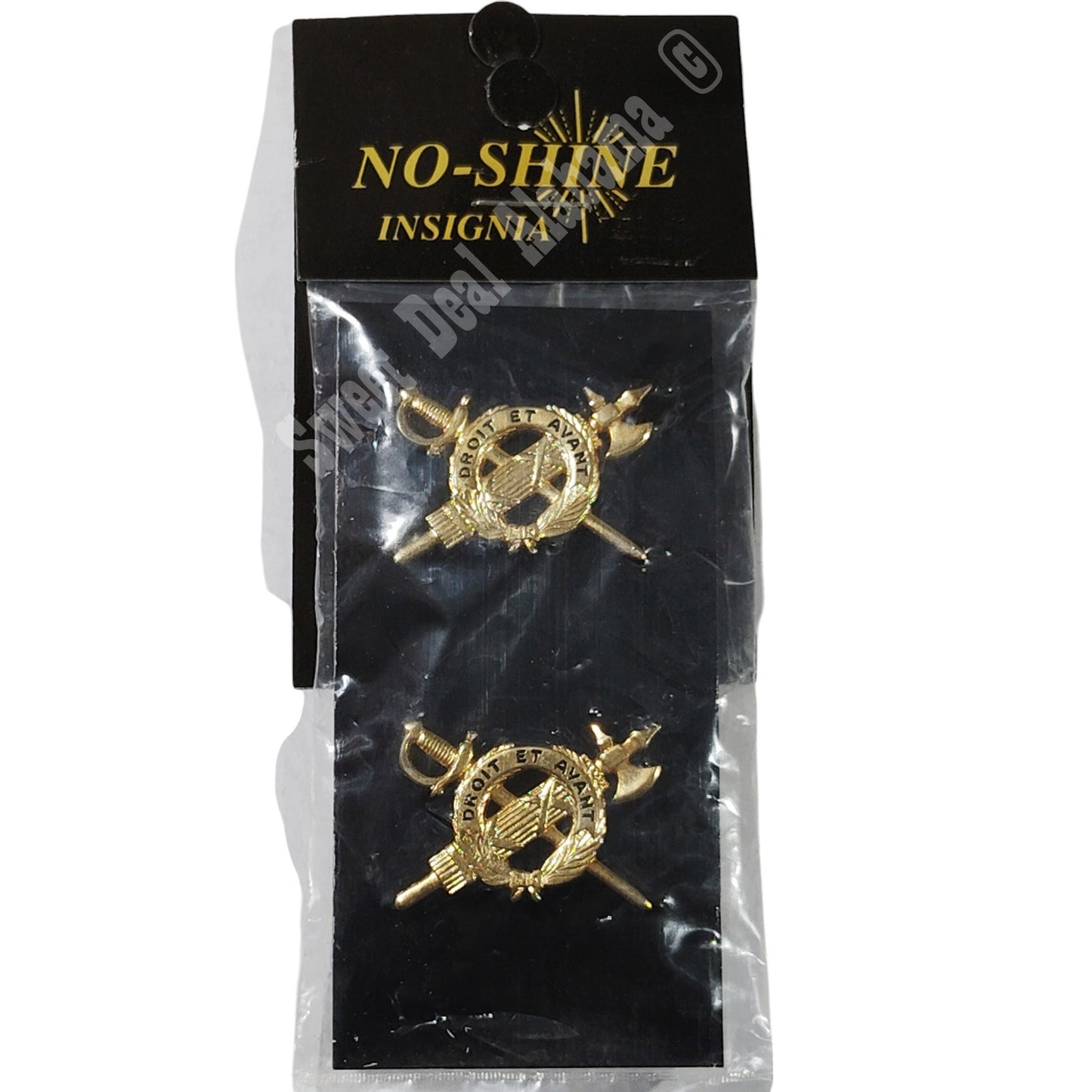 Inspector General Collar Insignia Device Pin Set, 1"W x 3/4"H, Gold, NIP