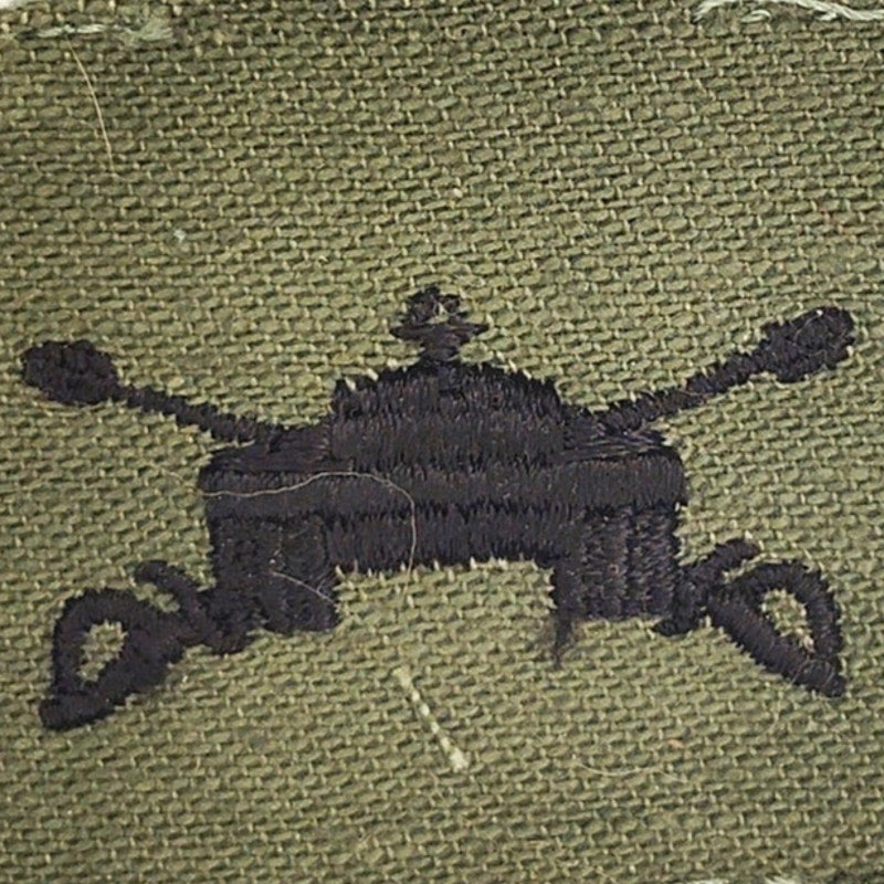 US Army Armor Branch Subdued OD Green Insignia Patch ODG TE 2" × 1‑3/4"
