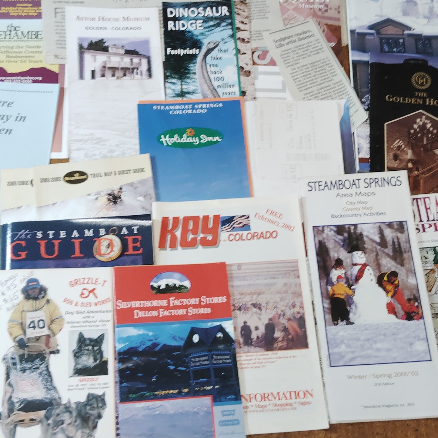 2002 Colorado Vacation Ephemera Lot - Steamboat Springs, Golden Brochures & Maps