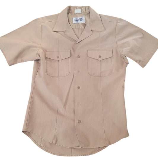 U.S. Military Service Khaki Shirt – Athletic Fit, Medium, Poly/Wool Blend