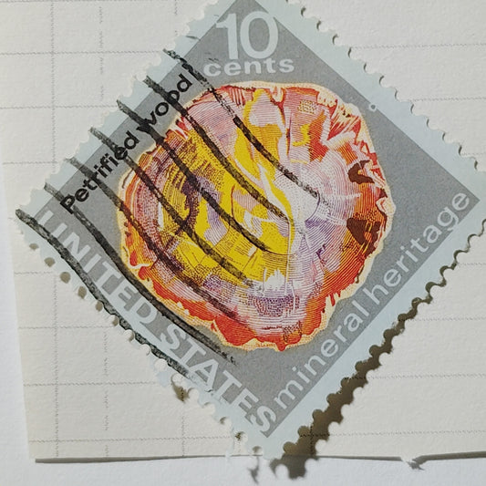 1974 US Postage Stamp Scott #1538 10c Mineral Heritage Petrified Wood Canceled