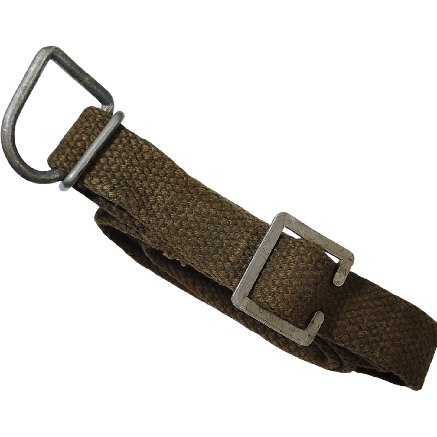 Vintage Cotton ODG Strap – 36" x 3-1/4", D-Ring & Metal End, Military Surplus