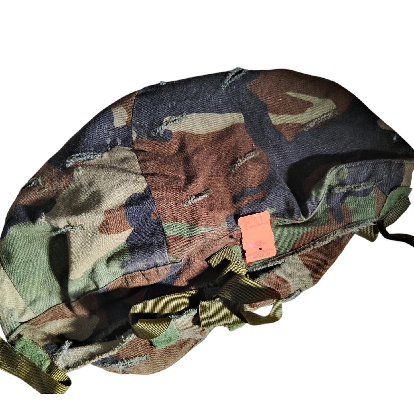 Woodland Camo Helmet Cover, PASGT Steel Pot, Hook & Loop Fasteners, Vibrant Colors – 1981–2005 Issue