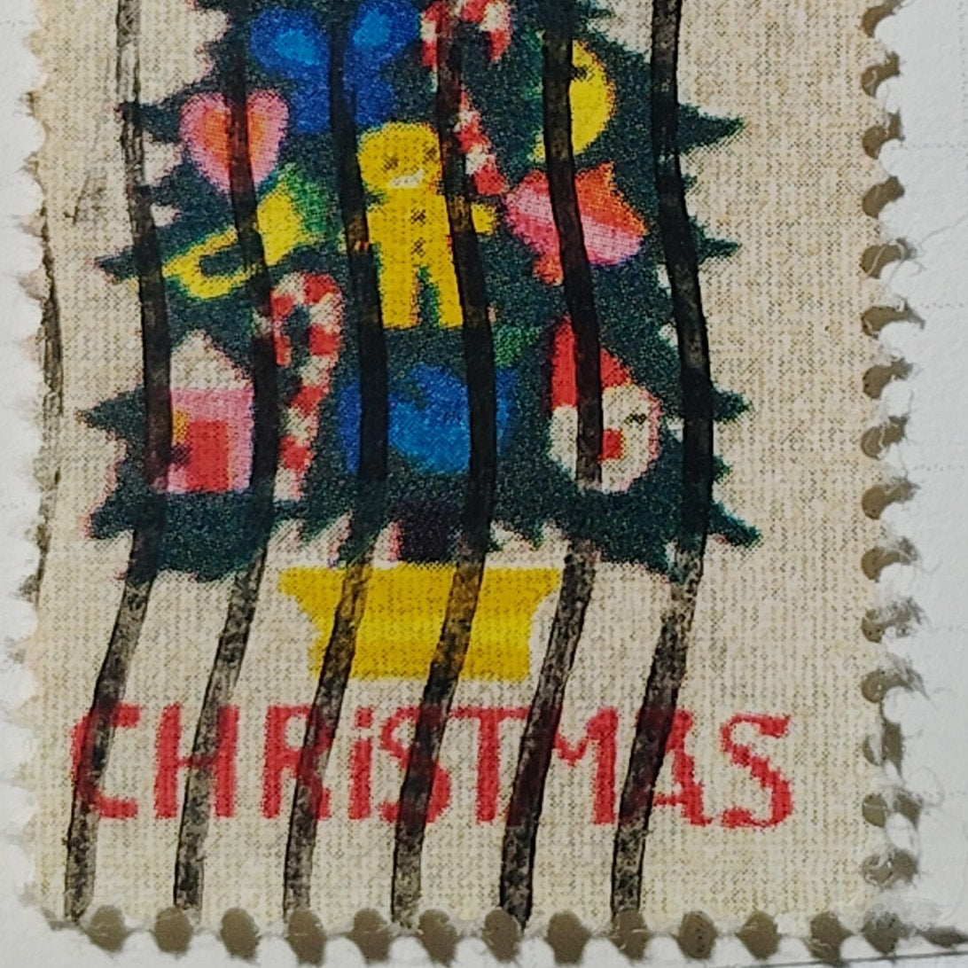 1973 US Postage Stamp Scott #1508 8c Needlepoint Christmas Tree Used Canceled