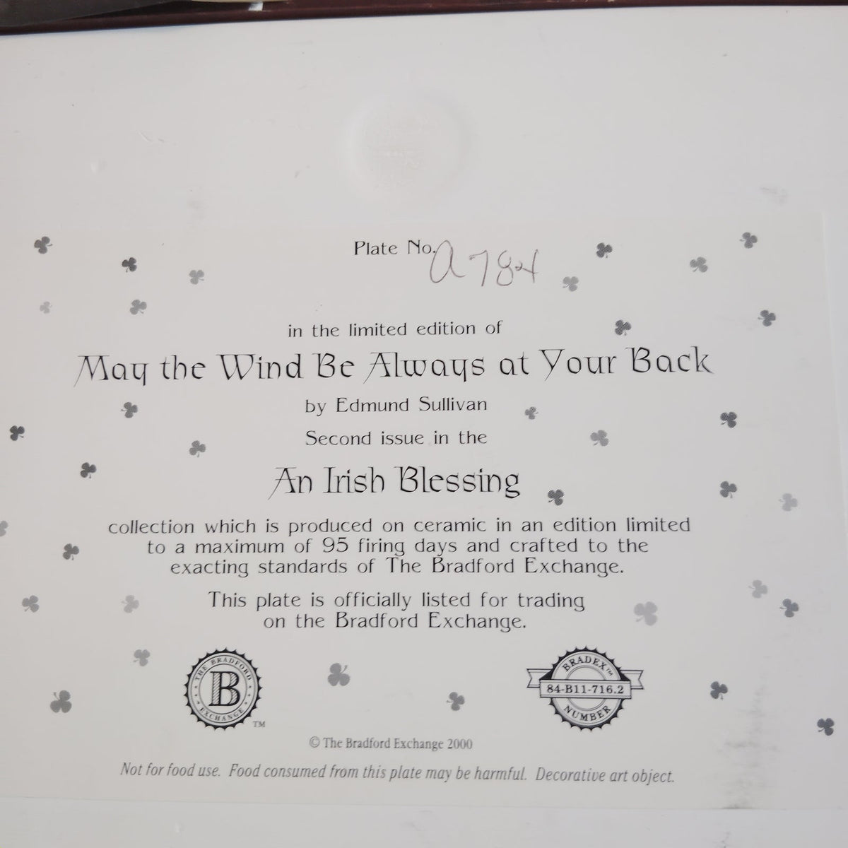 Bradford Exchange Irish Blessing Framed 4-Plate Set by Edmund Sullivan