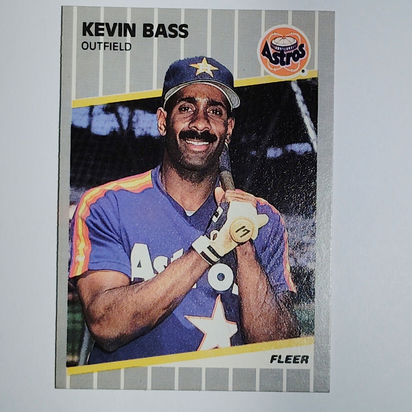 1989 Fleer Kevin Bass #351 Houston Astros Outfield - Rainbow Jersey VG/EX