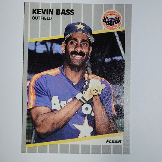 1989 Fleer Kevin Bass #351 Houston Astros Outfield - Rainbow Jersey VG/EX