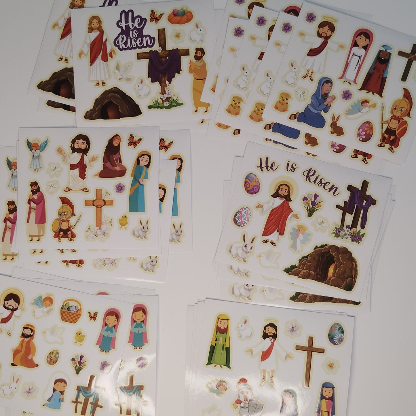 72‑Sheet “He Lives” Easter Resurrection Sticker Craft Kit – DIY Scene Set – NIP