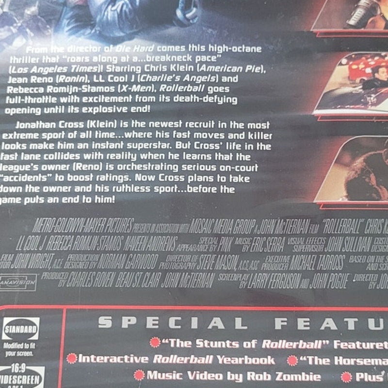 Rollerball DVD Widescreen Full Frame MGM Sci-Fi Action James Caan Classic Movie