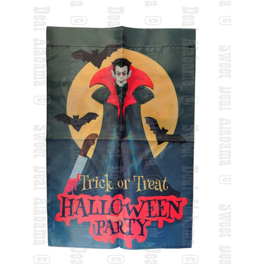 Halloween Vampire Garden Flag – 12.5" x 18" Double-Sided Seasonal Yard Décor
