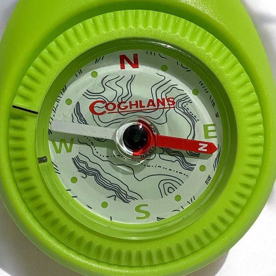 Coghlan's Hiking and Trail Compass with Fastening Clip, Lime Green, 2" Diameter