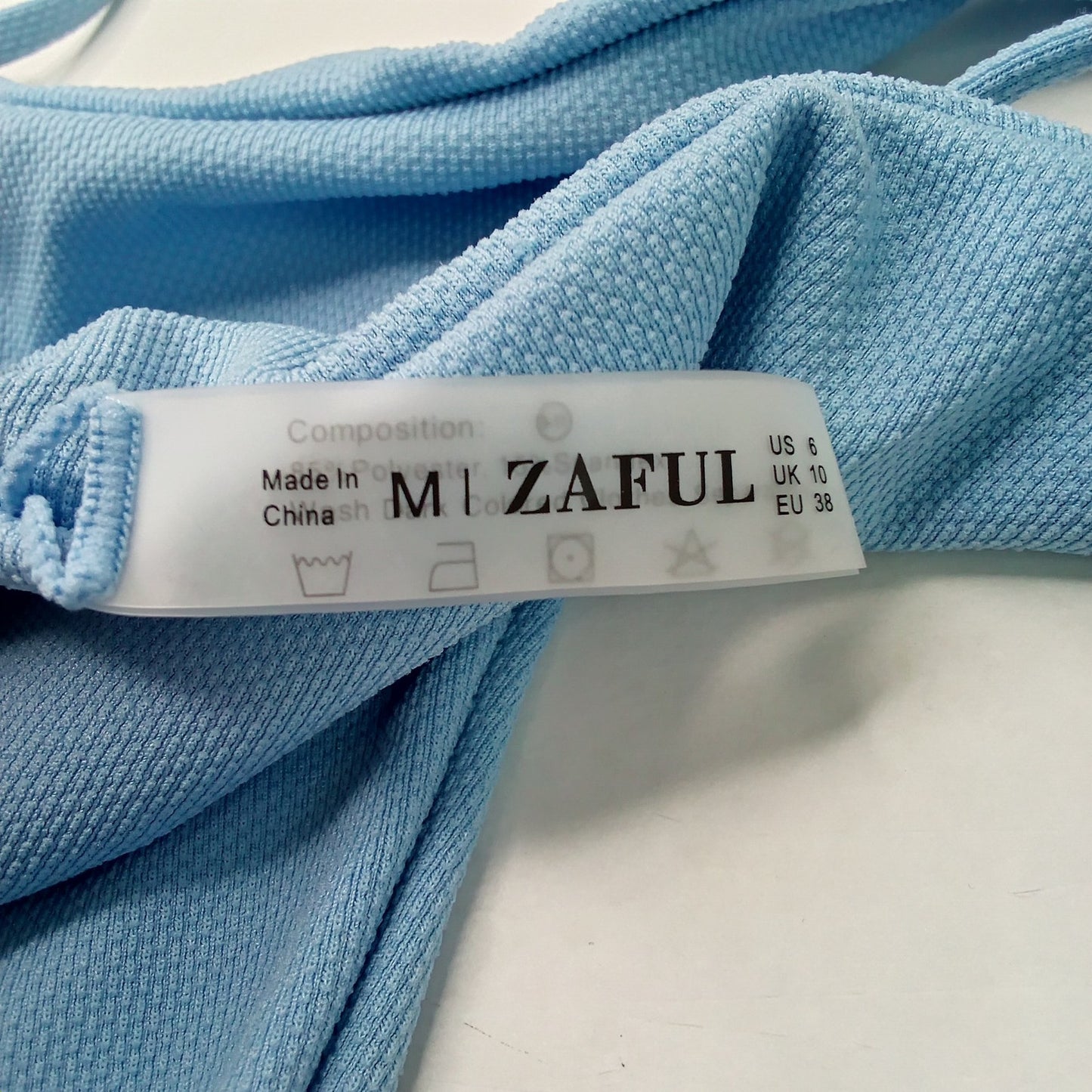 Zaful Baby Blue Tie Side Bikini Bottoms Women’s Medium Textured Swimwear NWOT