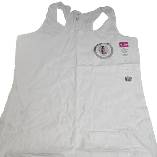 Gildan Ladies Racerback Tank – Medium – White