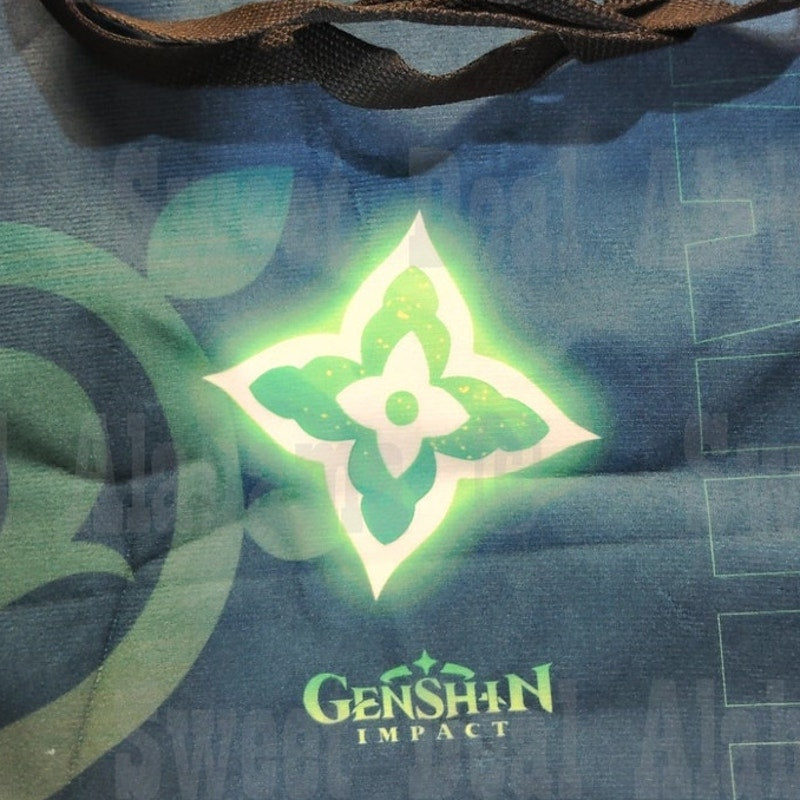 Genshin Impact Nahida Canvas Tote Bag – Double-Sided Printed, 16"H x 13"W