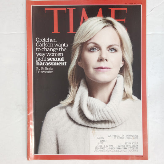 Time Magazine October 31 2016 Gretchen Carlson Cover, Chicago Cubs, Back Issue