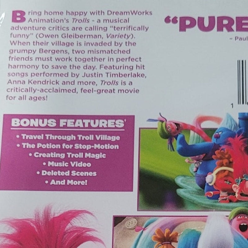 Trolls (DVD, 2016) Animated Musical Comedy w/ Anna Kendrick & Justin Timberlake