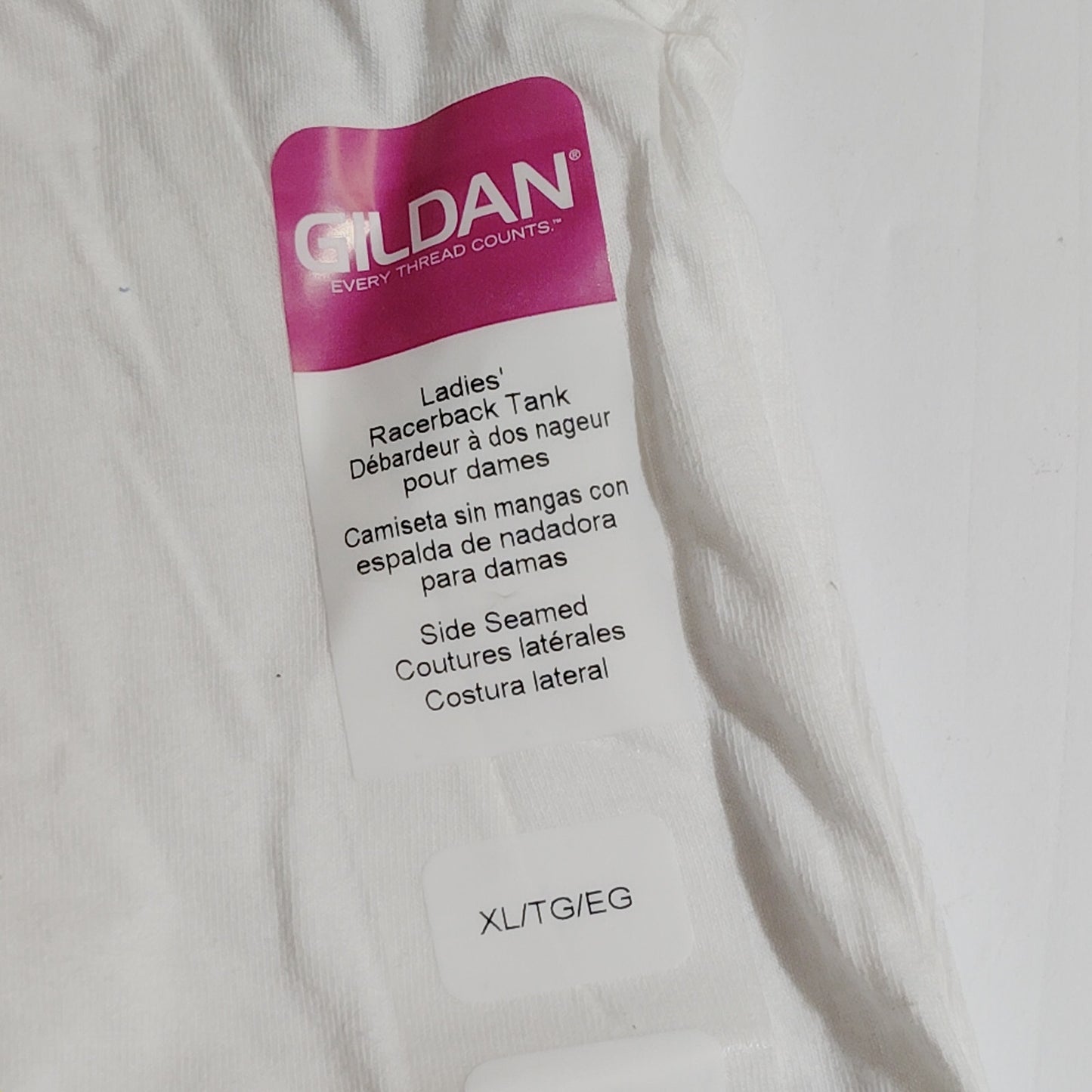 Gildan Ladies Racerback Tank – XL – White