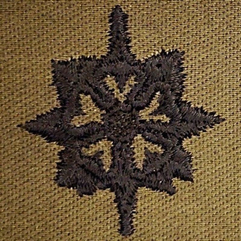 Army Officer Military Intelligence Subdued Collar Patch Pr. Vietnam BDU OD Twill