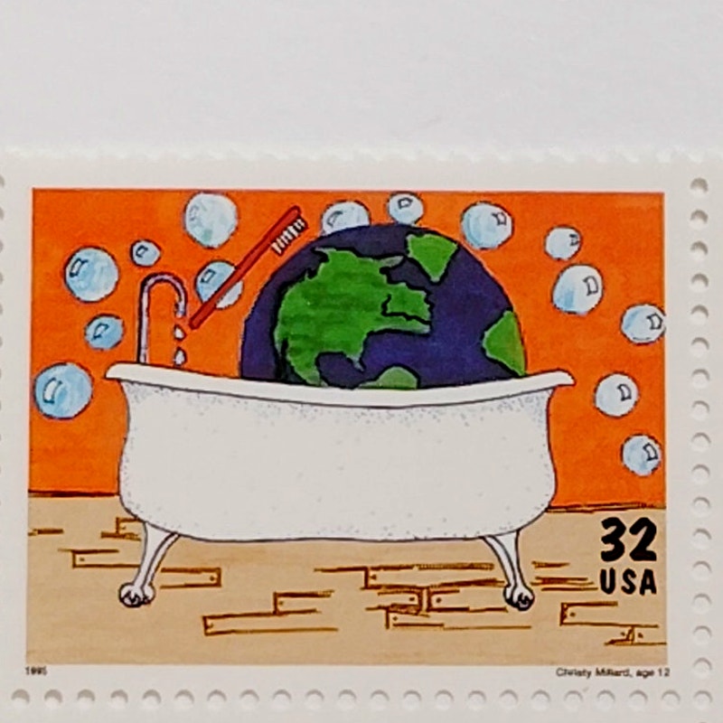 Block of 4 – 1995 USA 32¢ Kids Care Environment MNH Scott 2954a Set