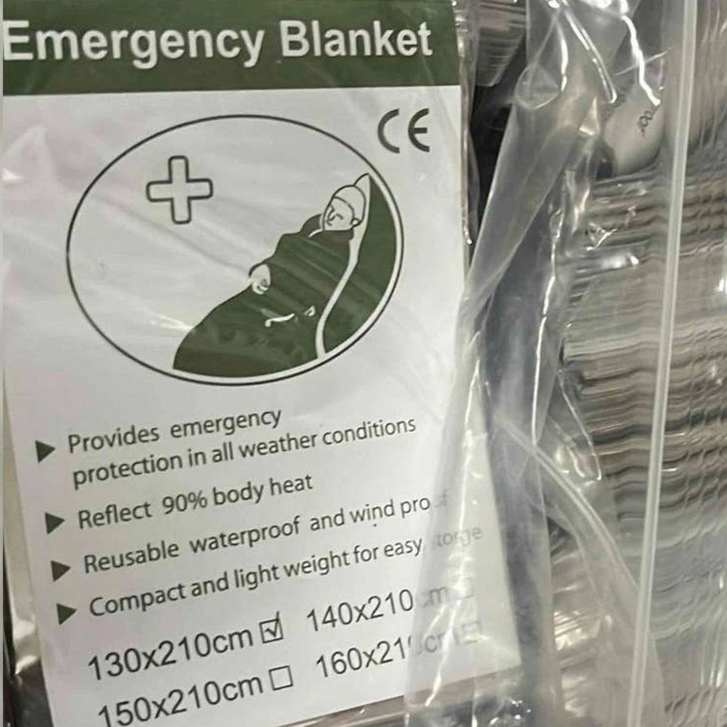 (4-PK) Emergency Blankets 51.18" x 82.68" (130x210cm) Must For Camping / Hiking