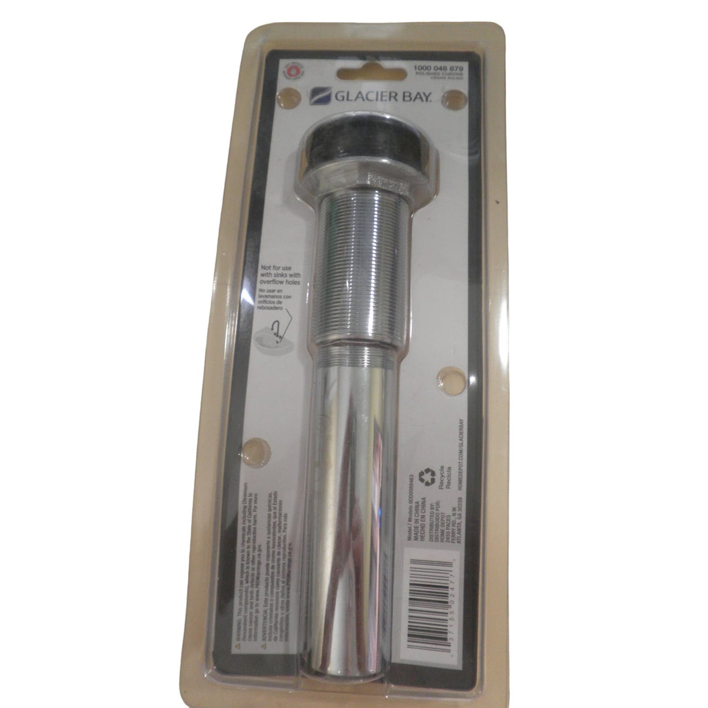 Glacier Bay 2-3/4 in. Lavatory Sink Brass Grid Drain without Overflow in Chrome