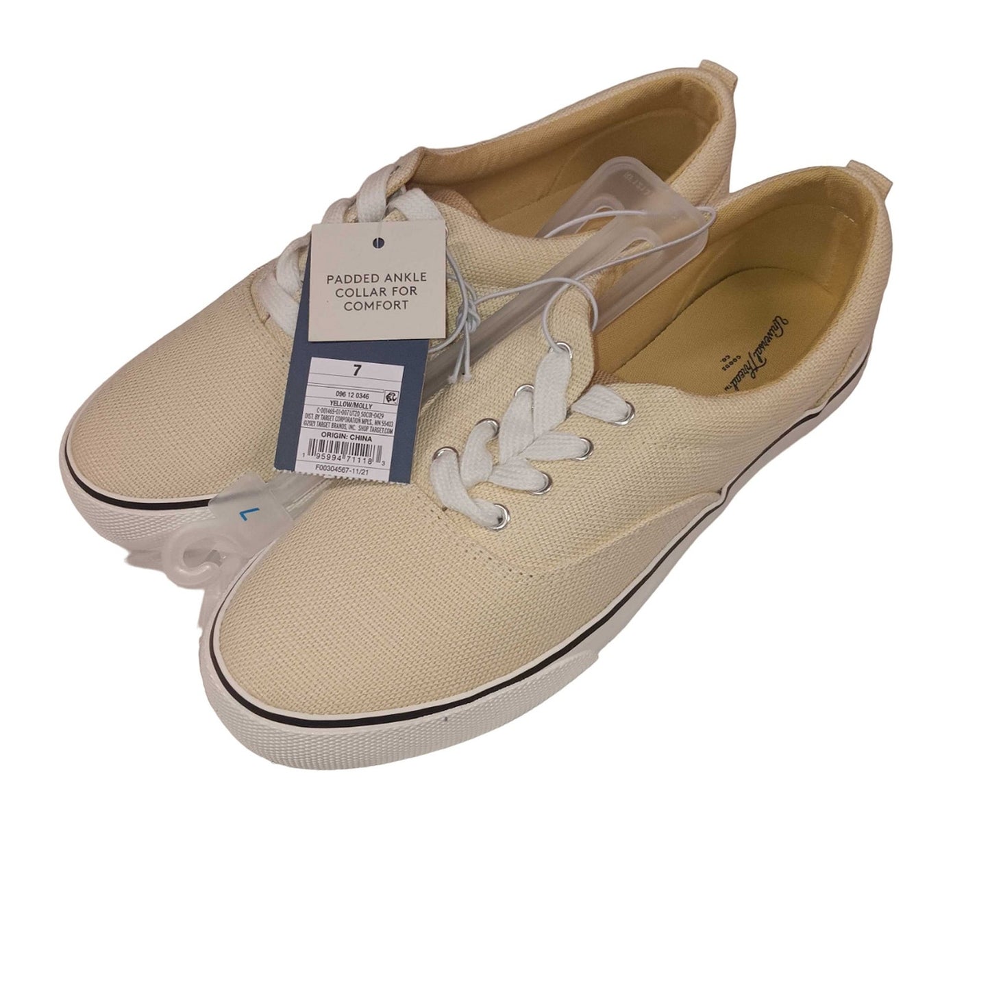Women's Size 7 Molly Vulcanized Lace-Up Sneakers - Universal Thread, Yellow