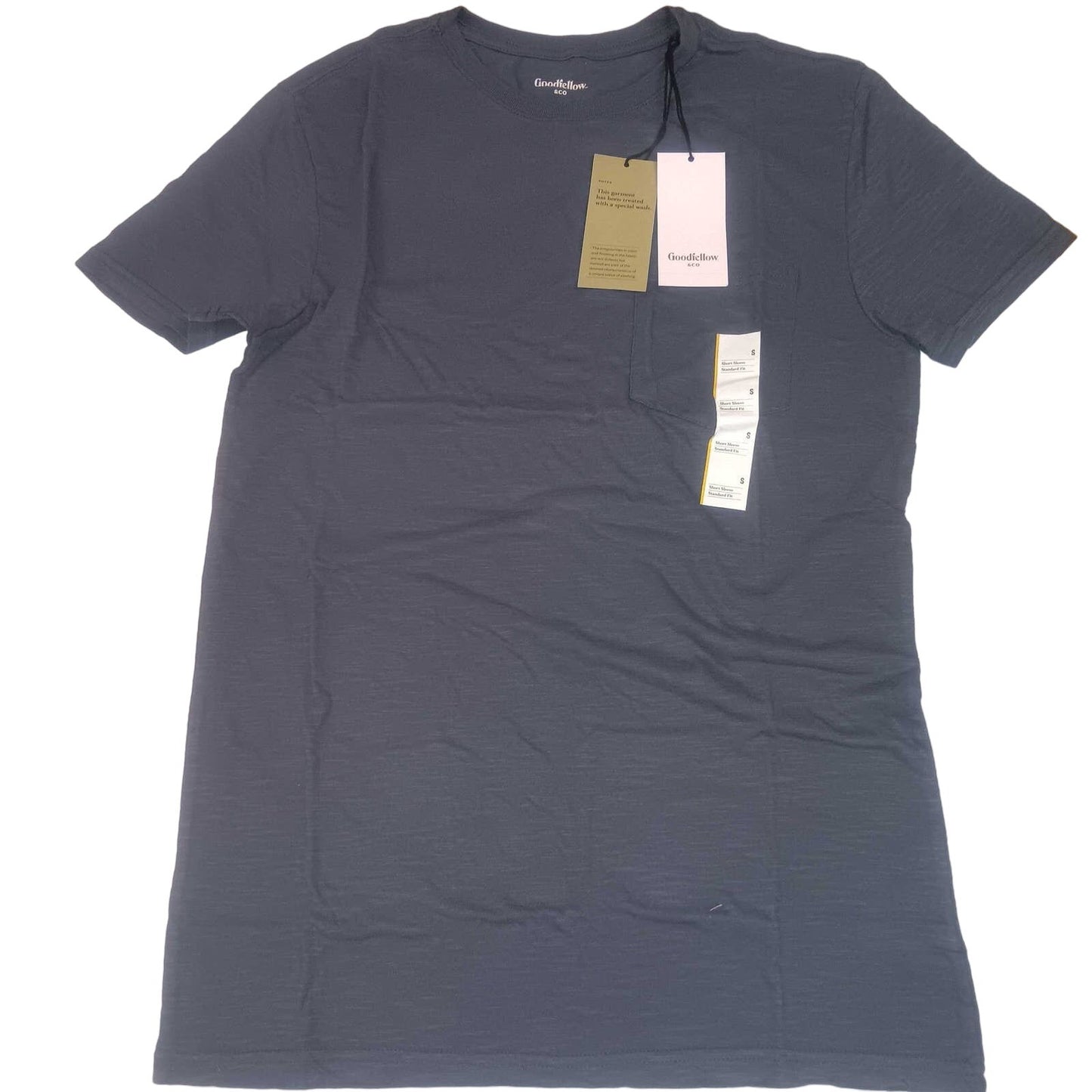 Goodfellow Small Mens Short Sleeve Slub Pocket T-Shirt - Subdued Blue