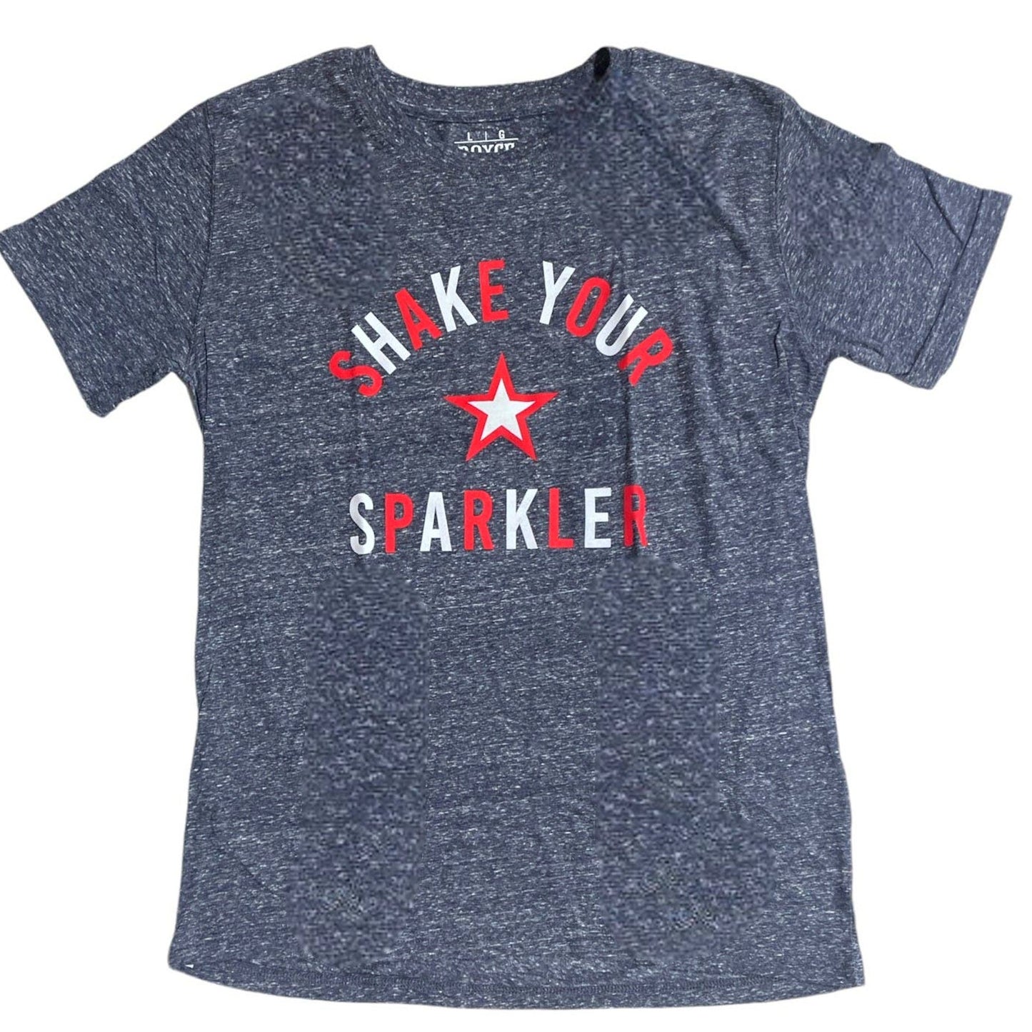 Royce Ladies Medium Americana Tee "Shake Your Sparkler", Navy Blue, Short Sleeve