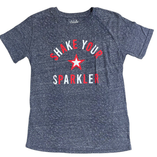 Royce Ladies Medium Americana Tee "Shake Your Sparkler", Navy Blue, Short Sleeve