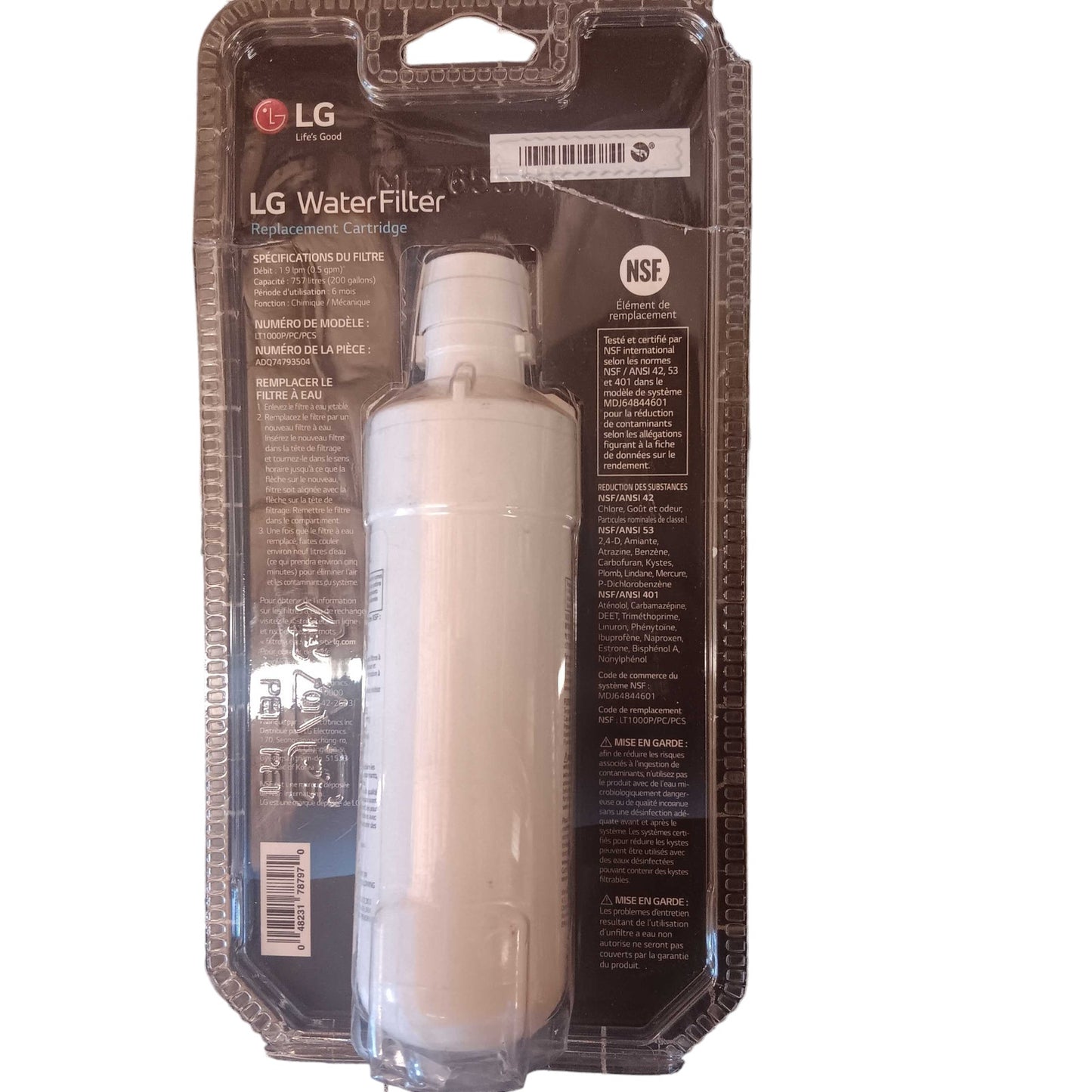 LG LT1000PC Refrigerator Water Filter (New, Open Packaged Item)