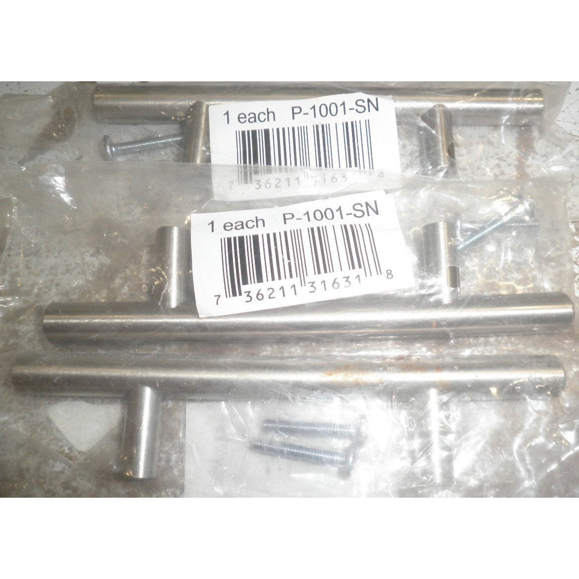 3-PK Dynasty P-1001-SN European 5.75 in. Bar Pull Cabinet Pull- Satin Nickel