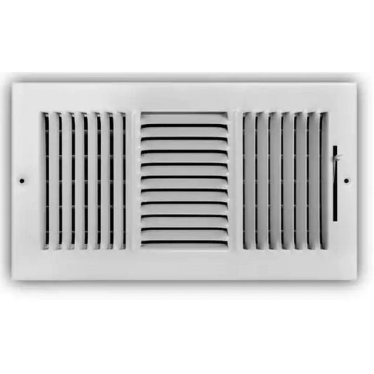 12" x 6" 3-Way Steel Wall / Ceiling Register Vent, White, No Cellophane Package