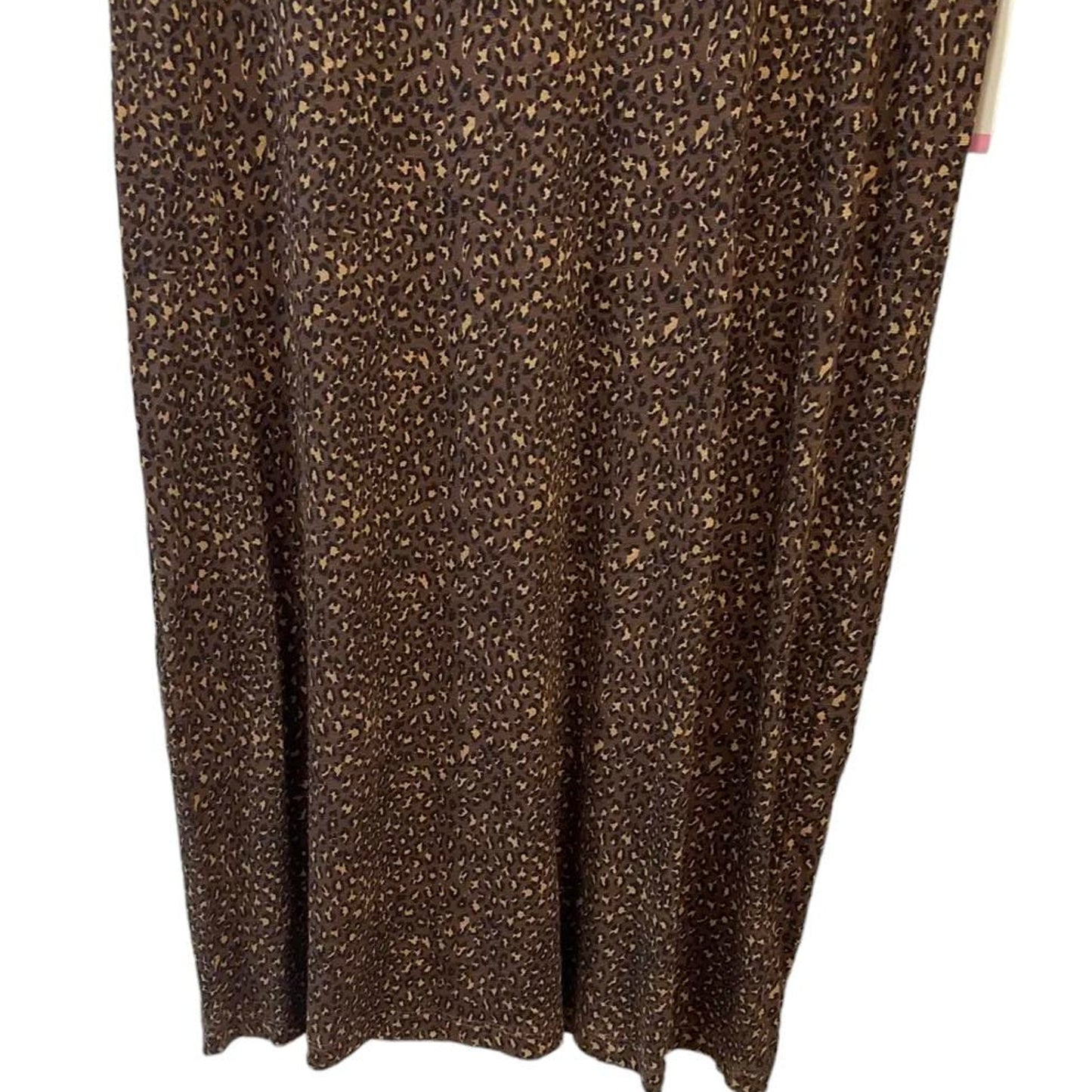 Womens MED S/S Gia Scoop T-Shirt Dress - Racing Leopard Taupe, Social Standard