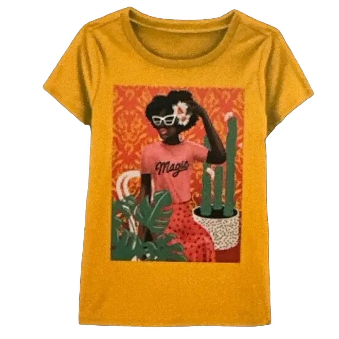 Jolie Noire Girl's 4/5 Black History Month Short Sleeve Graphic Graphic Tee