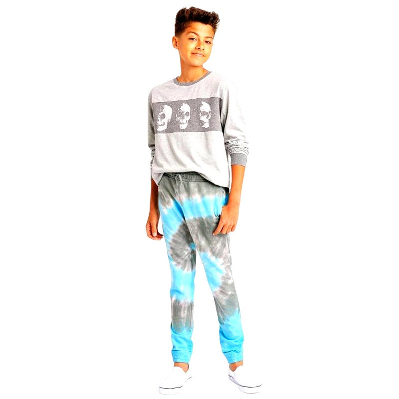 Boys' Swirl Tie-Dye Pull-On Jogger Sweatpants - art class Black/Blue LRG (12/14)