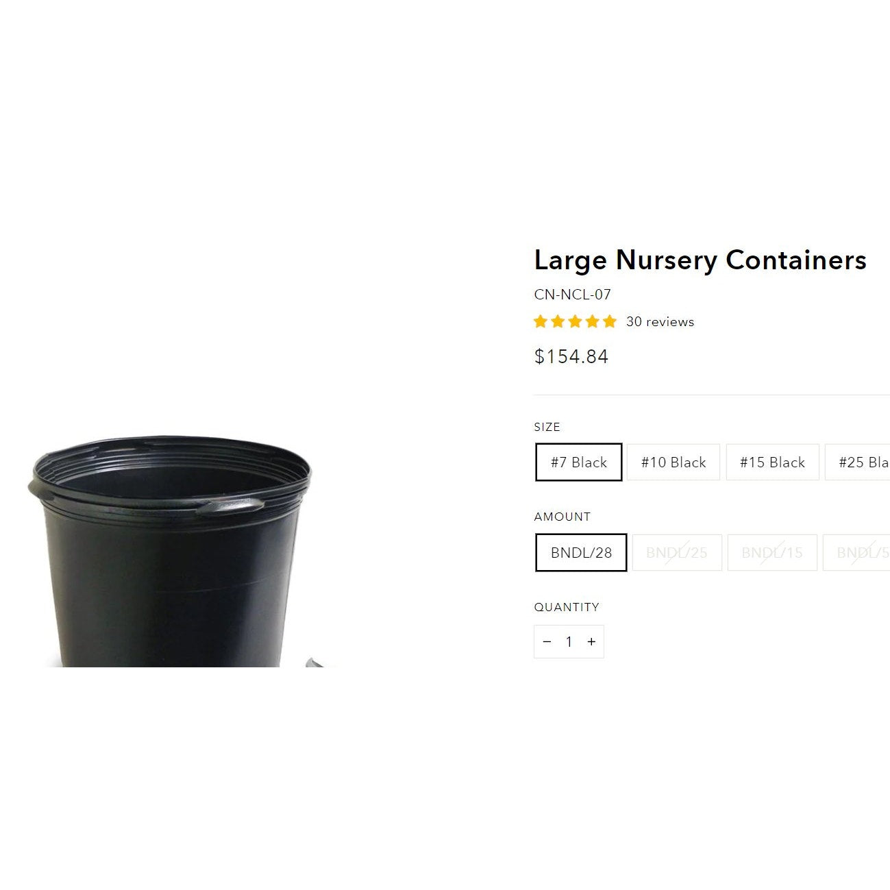 12 Large Nursery Containers, #7 6.08 Gallon 23.06 Liters 14"D 11-1/2"H
