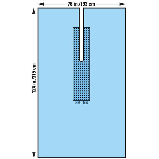 (Case of 35) Halyard Basics EENT Split Drapes, 76" x 124" - Free Shipping