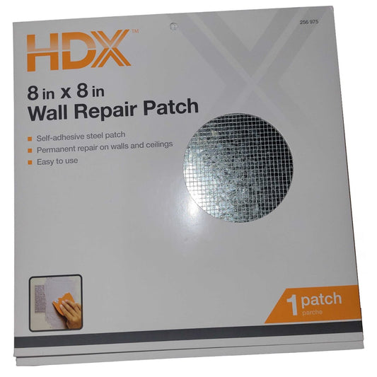 12-PK HDX 8" x 8" Drywall Wall Repair Patch, Permanently Repair Damaged Walls