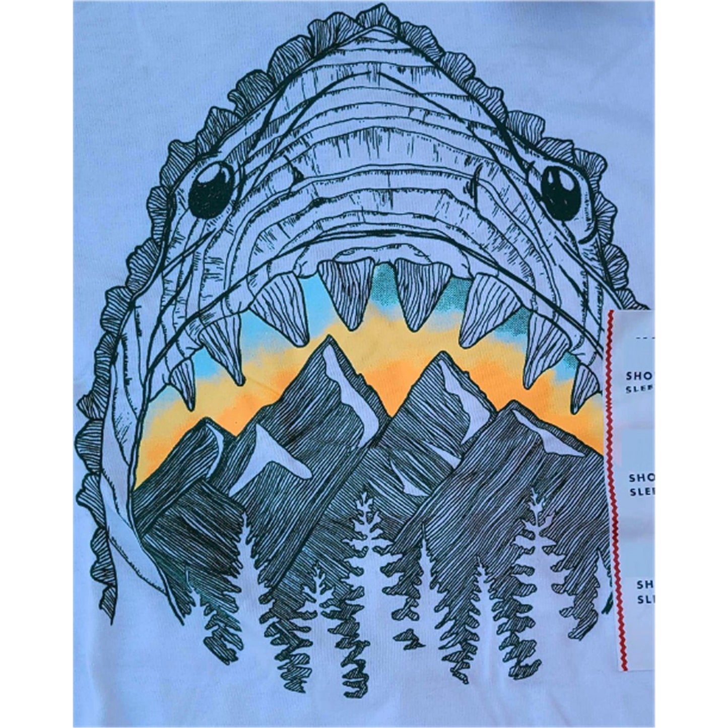 Boys' LRG Shark Sketch Short Sleeve Graphic T-Shirt - Cream + Free Shipping