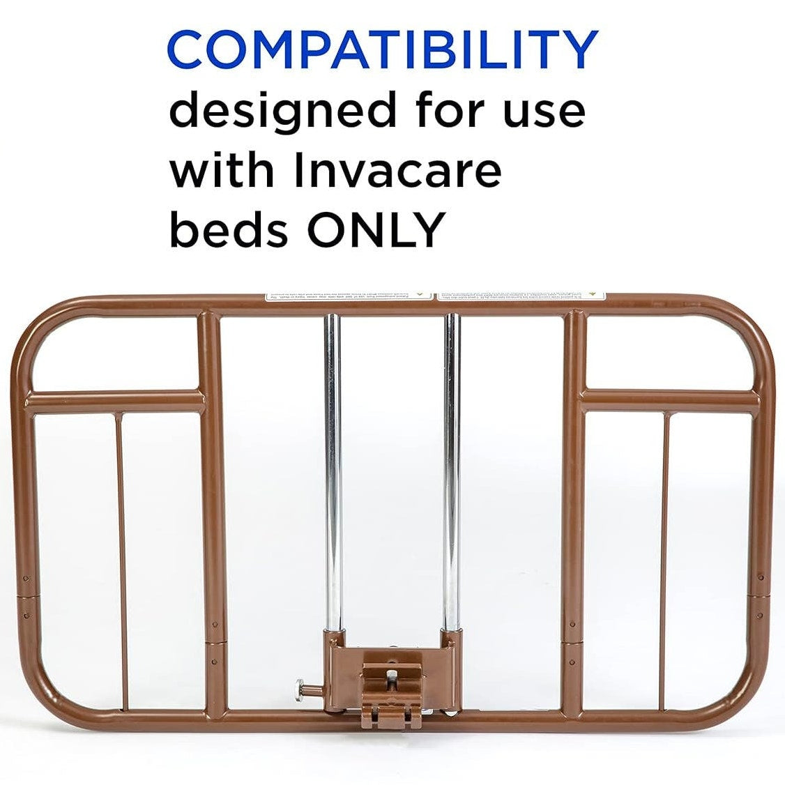Invacare 6630DS Clamp-On Half-Length Rails (2) for Homecare Bed, Brown