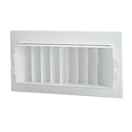 Deflect-O 8 in. x 4 in. Plastic 2-Way Ceiling / Wall Register, White