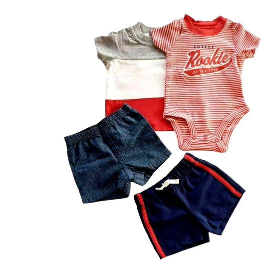 Carter’s 9M Baby Boys 4 Piece Rookie Of The Year Shorts Sets