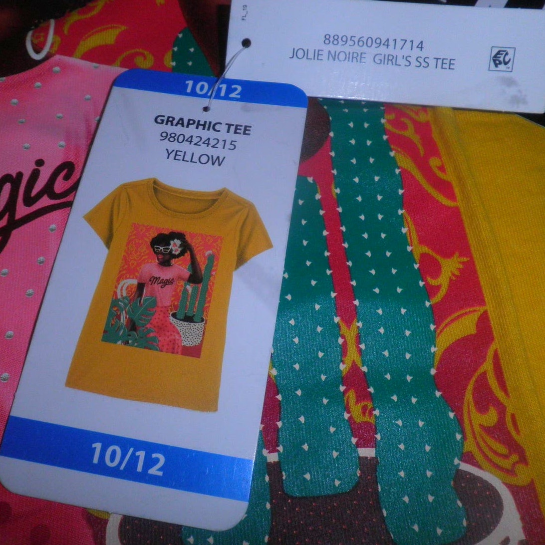 Jolie Noire Girl's 10/12 Black History Month Short Sleeve Graphic Graphic Tee
