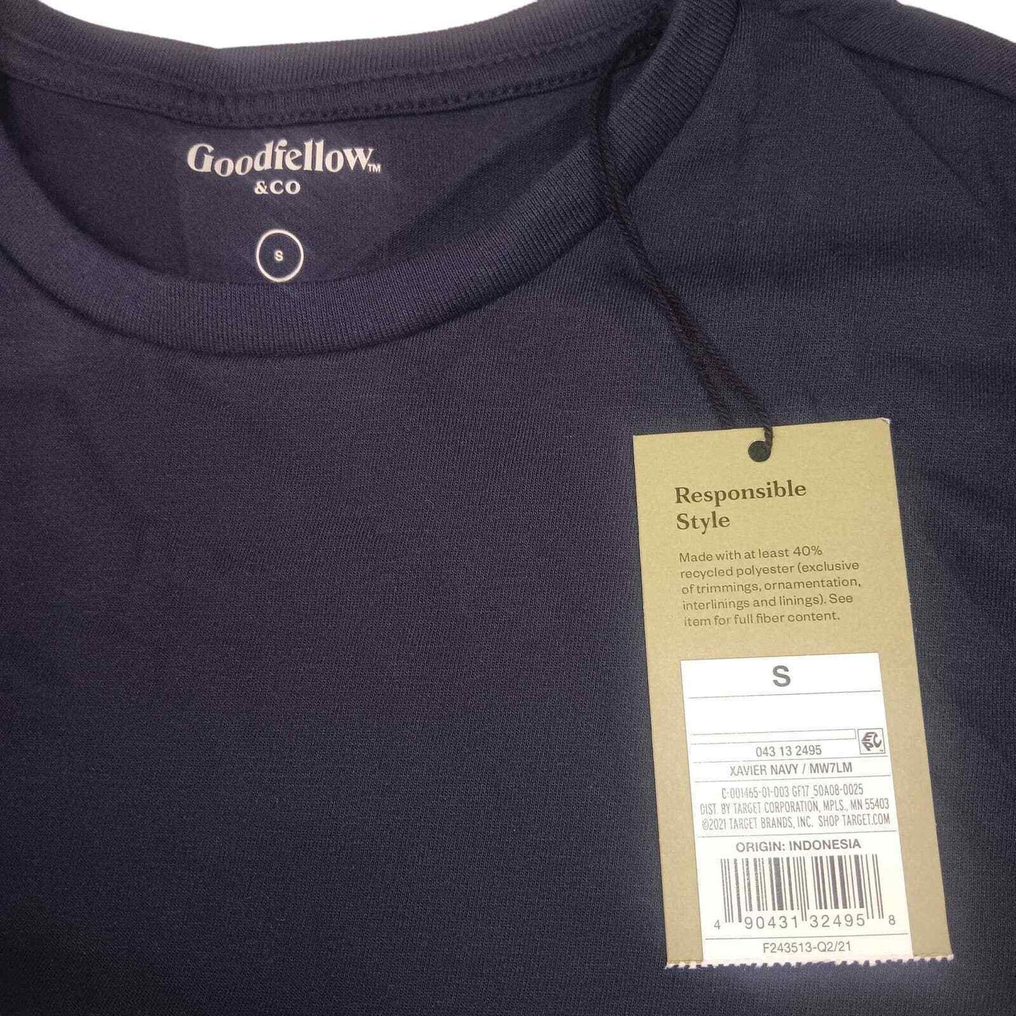 (2-PK) Men's Casual Fit Every Wear SS T-Shirt - Goodfellow & Co Xavier Navy SM