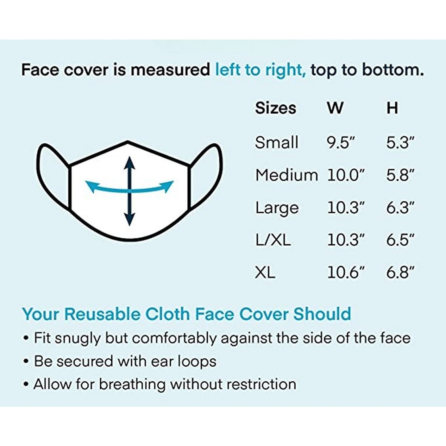 3 XL Boomer Naturals Silver Infused Cloth Face Masks -Navy Blue, Gray, Camo Blue